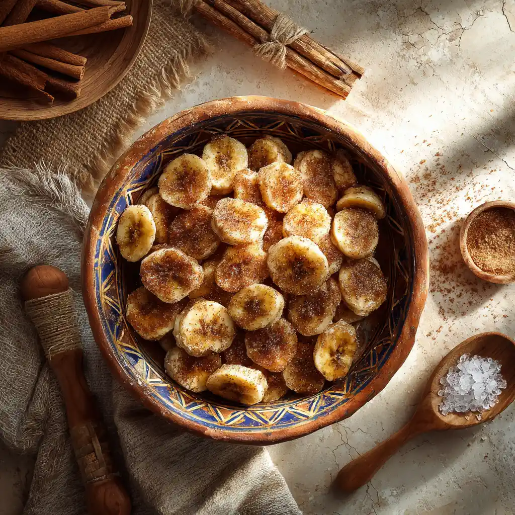 Air fried cinnamon banana chips – 1 Quick Recipe for Sweet & Crisp Results 7 air fried cinnamon banana chips in bowl