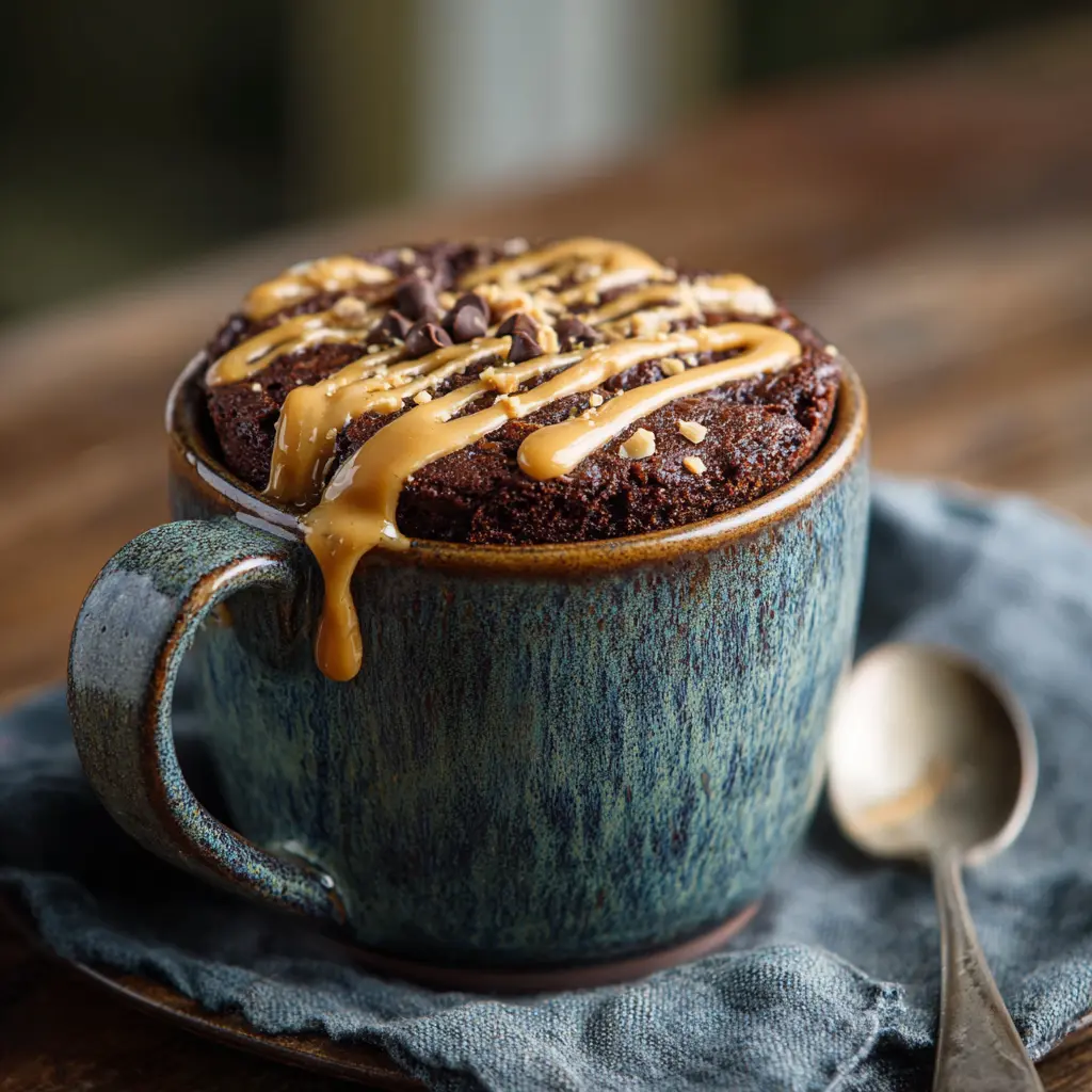 Chocolate Peanut Butter Mug Cake – 5-Minute Easy Treat You’ll Love 7 chocolate peanut butter mug cake in a mug