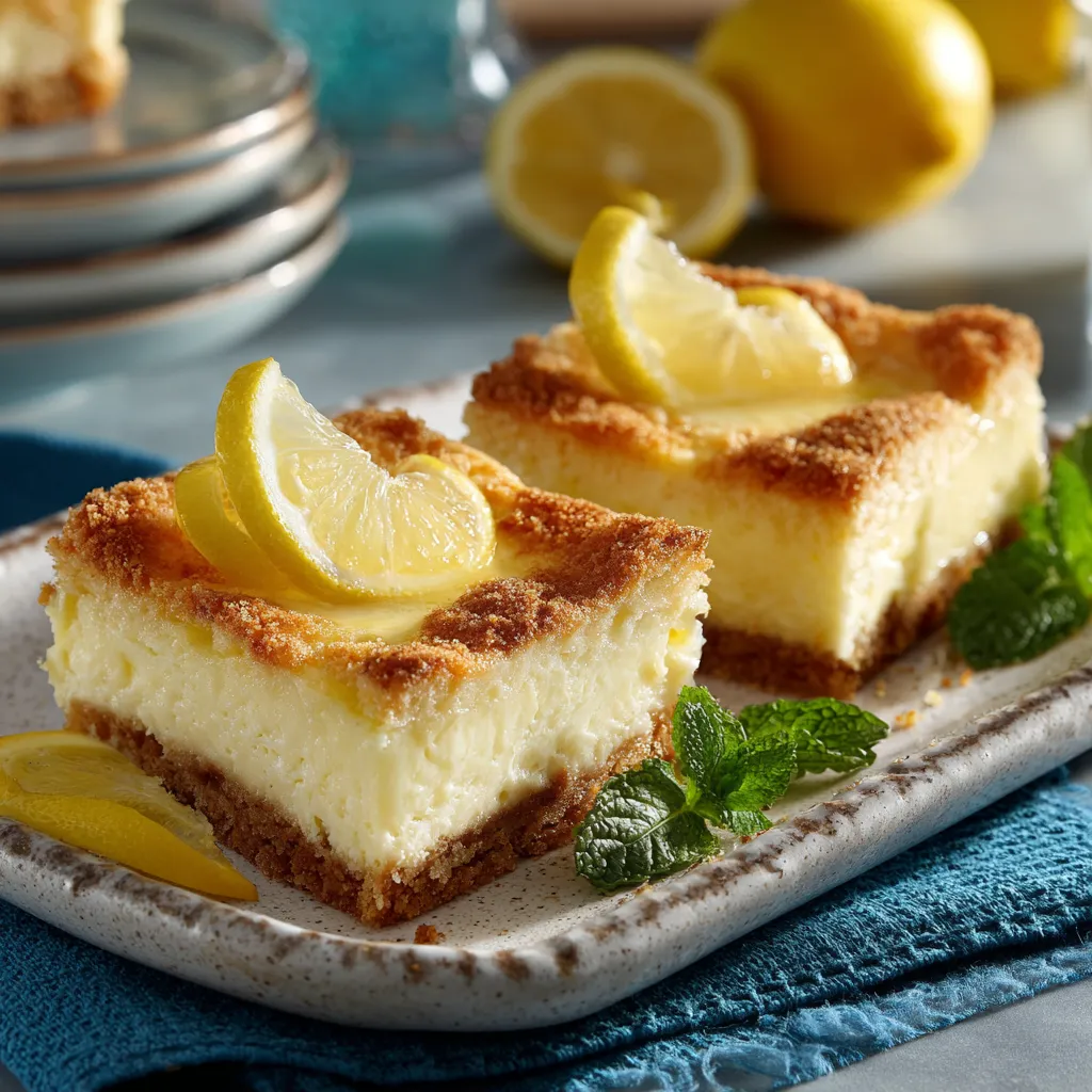 Lemon Sopapilla Cheesecake: 1 Simple, Tangy Treat You’ll Love 12 lemon sopapilla cheesecake squares with garnish