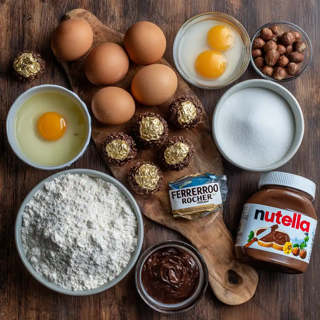 Ferrero Rocher Tres Leches Cake Recipe – Creamy, Rich & Easy 9 Ferrero Rocher tres leches ingredients