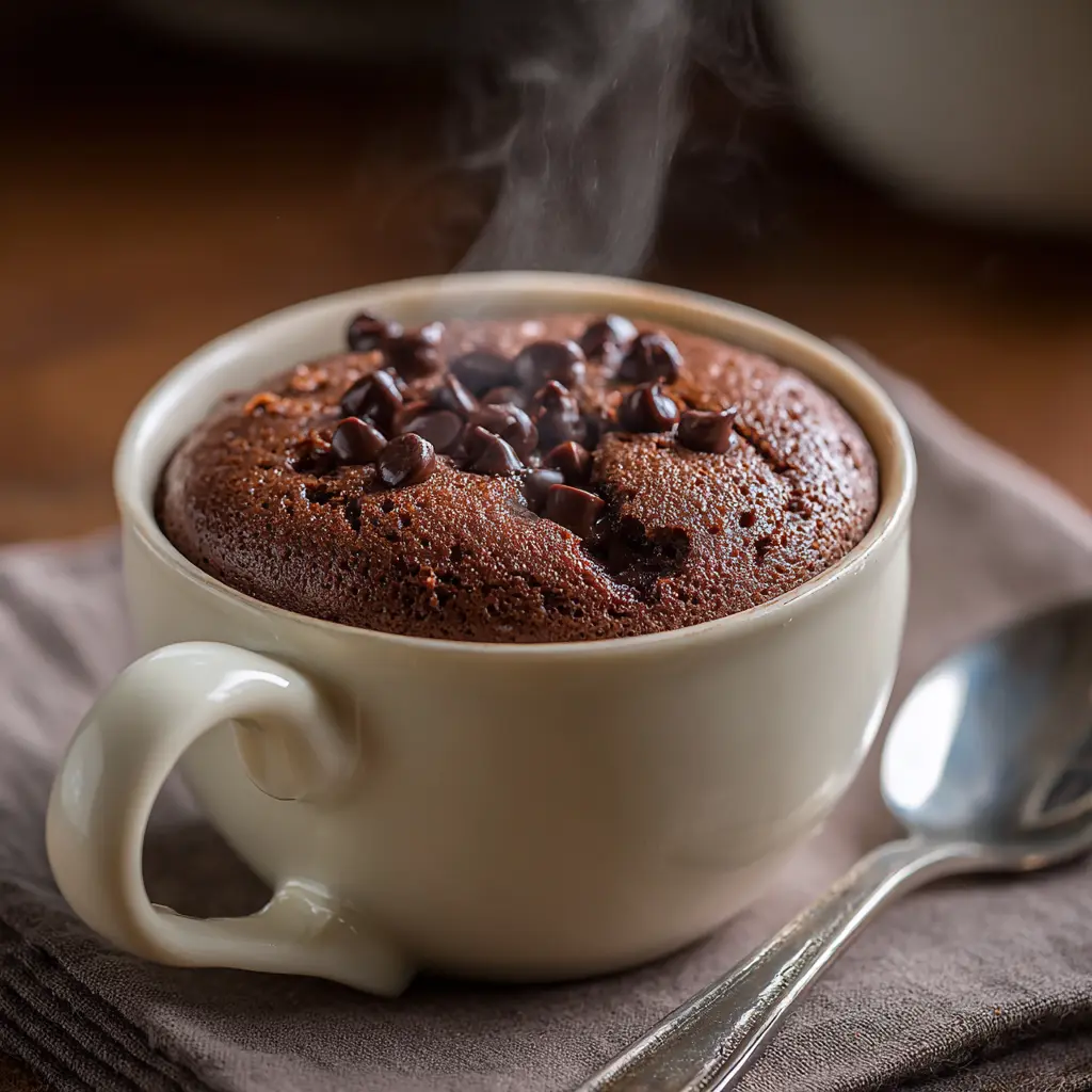 Easy Chocolate Mug Cake Protein Recipe That’s Moist & Ready in 5 Mins 7 Chocolate mug cake protein served warm in a ceramic mug
