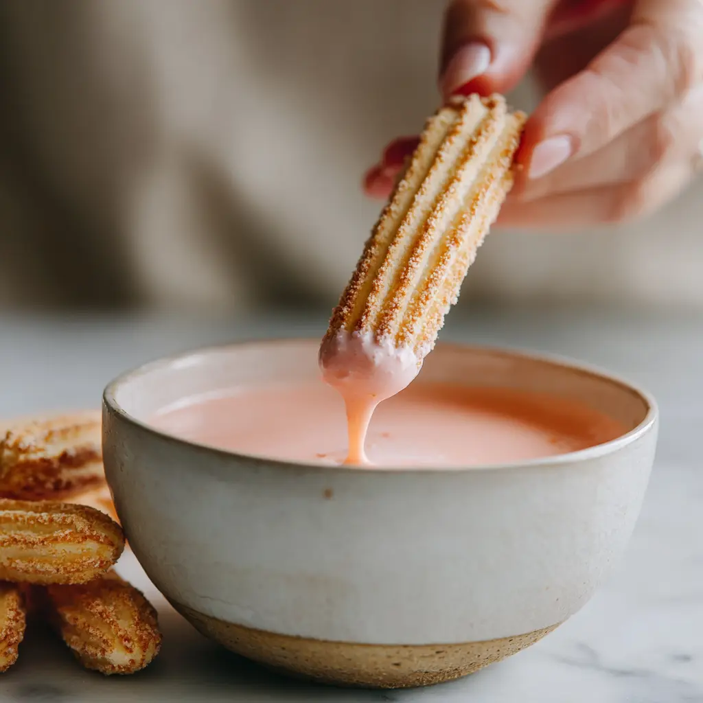 Strawberry Horchata Tiramisu – 5-Layer Easy Summer Dessert 11 Soaking ladyfingers in strawberry horchata