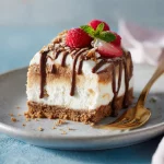Ice Cream Cake Cheesecake – 1 Easy No-Bake Treat for Summer Joy 8 Slice of ice cream cake cheesecake served