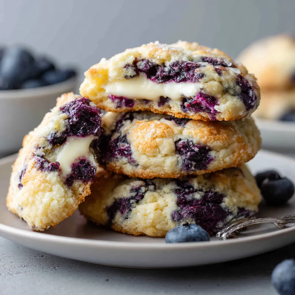 Lemon Blueberry Cheesecake Cookies – Irresistible 5-Star Treat 12 Inside view of lemon blueberry cheesecake cookie showing filling