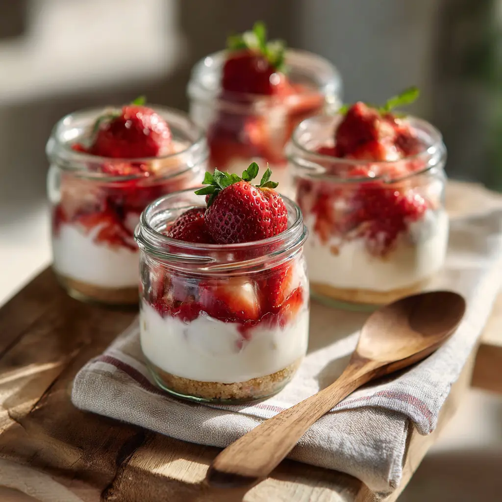 High Protein Fresas con Crema – 1 Easy, Delicious Upgrade 11 Layering fresas con crema in jar
