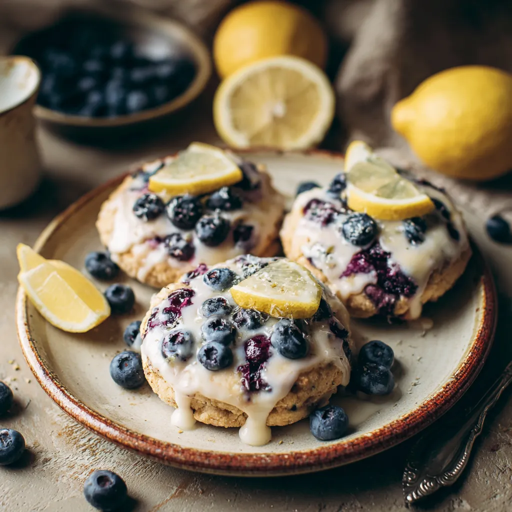 Lemon Blueberry Cheesecake Cookies – Irresistible 5-Star Treat 11 Lemon blueberry cheesecake cookies served on a plate