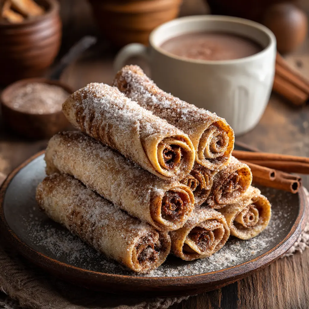 Mexican Hot Chocolate Rolled Tacos – Easy 20-Min Dessert Delight 13 Sliced dessert tacos with chocolate oozing out