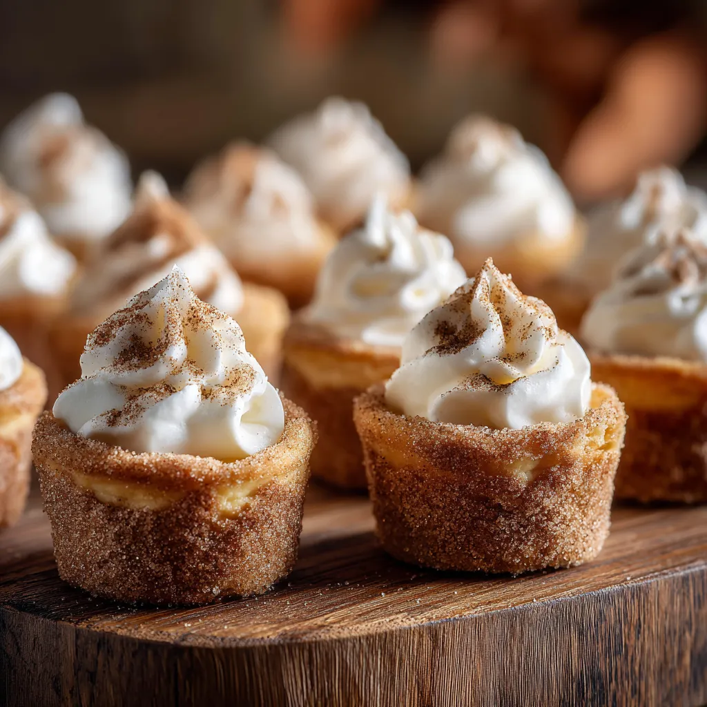 Mini Churro Cheesecake Bites – 7-Step Recipe for Sweet Success 7 mini churro cheesecake bites on tray