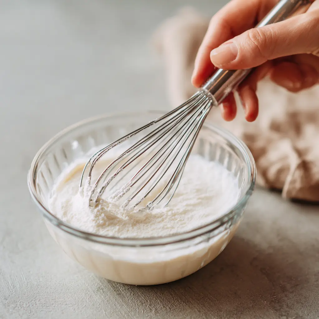 High Protein Fresas con Crema – 1 Easy, Delicious Upgrade 10 Whisking Greek yogurt and protein for fresas con crema