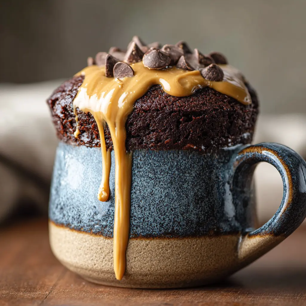 Mug Cake Peanut Butter Chocolate – 1 Easy Recipe That’s Irresistible 7 mug cake peanut butter chocolate in ceramic mug