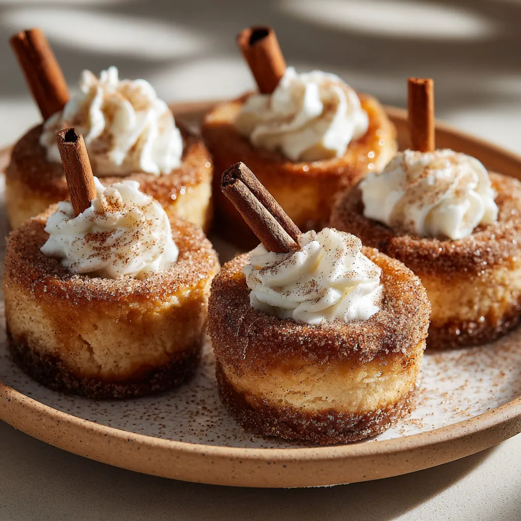 Mini Churro Cheesecake Bites – 7-Step Recipe for Sweet Success 12 plated mini churro cheesecake bites