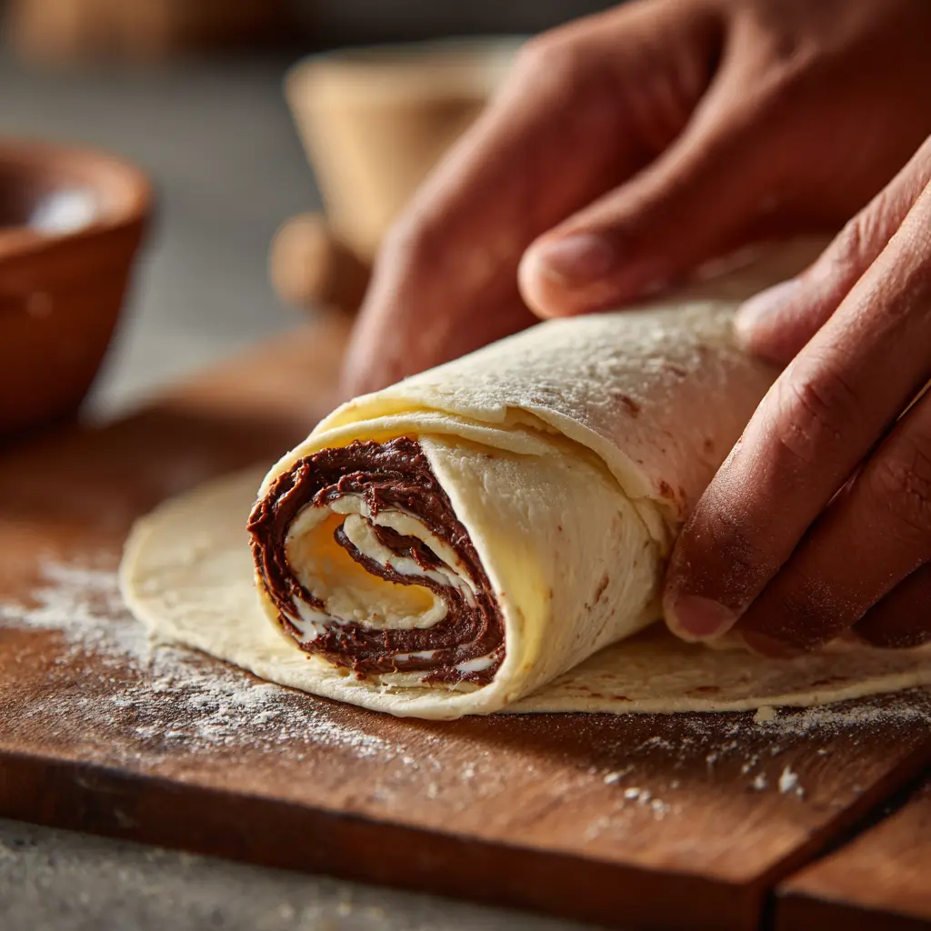 Mexican Hot Chocolate Rolled Tacos – Easy 20-Min Dessert Delight 12 Sliced dessert tacos with chocolate oozing out