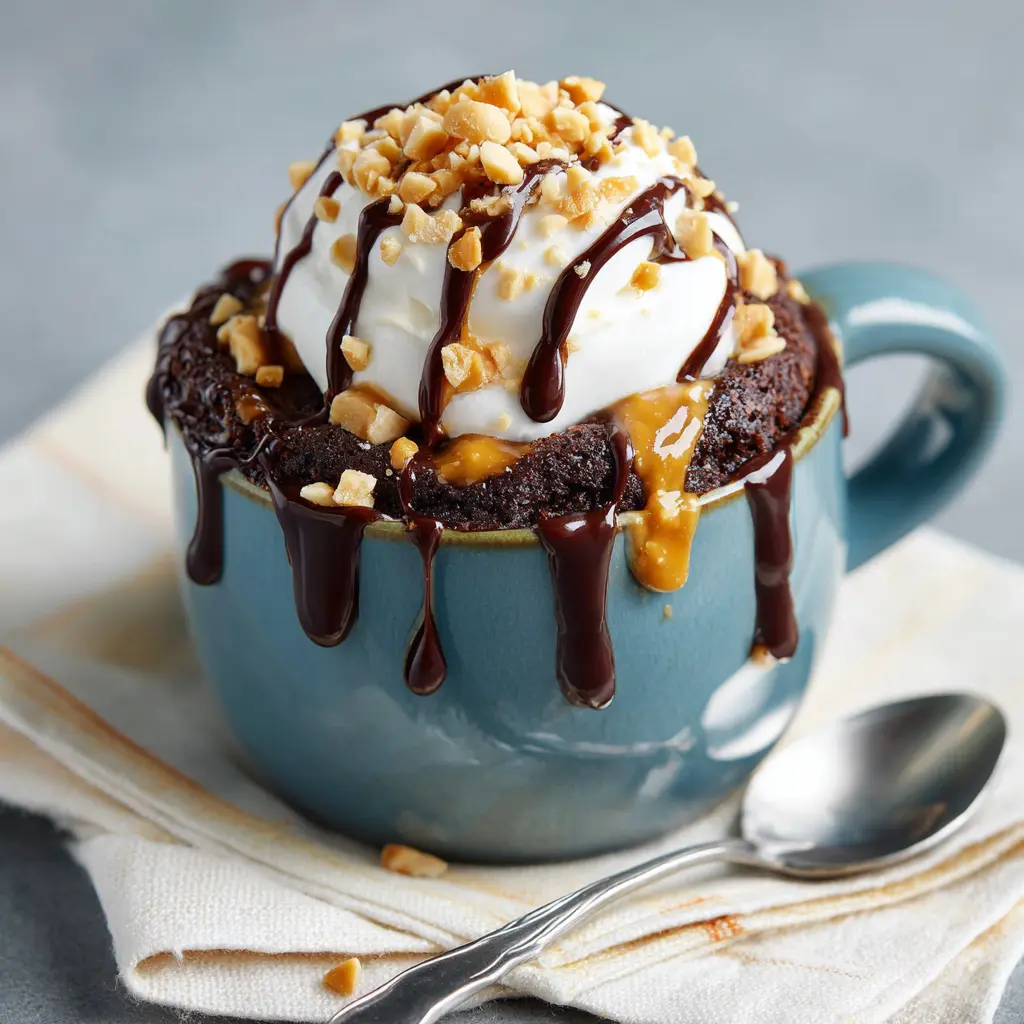 Mug Cake Peanut Butter Chocolate – 1 Easy Recipe That’s Irresistible 12 served chocolate peanut butter mug cake with toppings