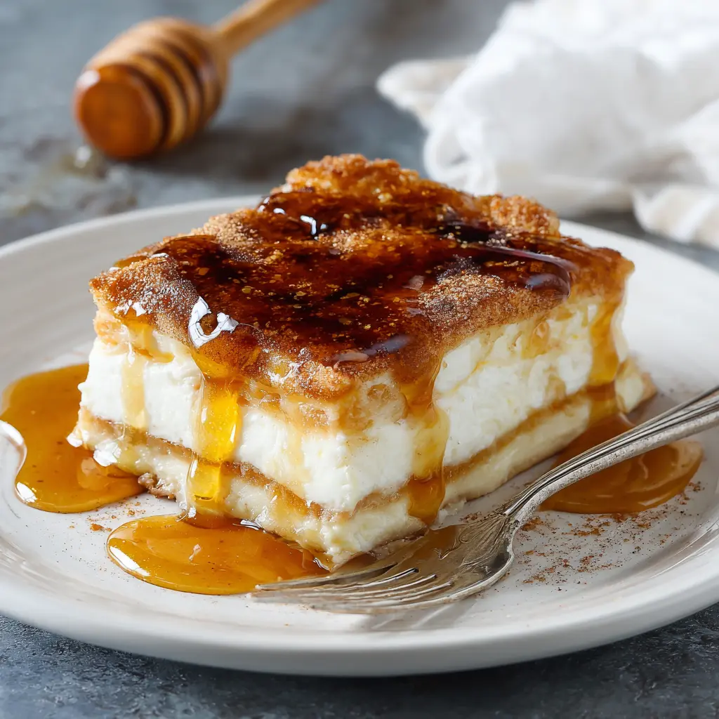 Sopapilla Cheesecake Pie – Easy Recipe with 7 Simple Ingredients 10 Sopapilla cheesecake slice served