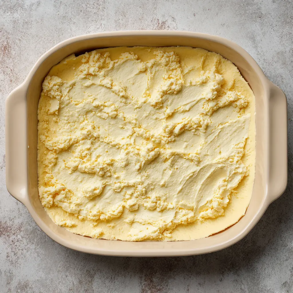 Sopapilla Cheesecake Pie – Easy Recipe with 7 Simple Ingredients 9 Crescent roll crust in baking dish