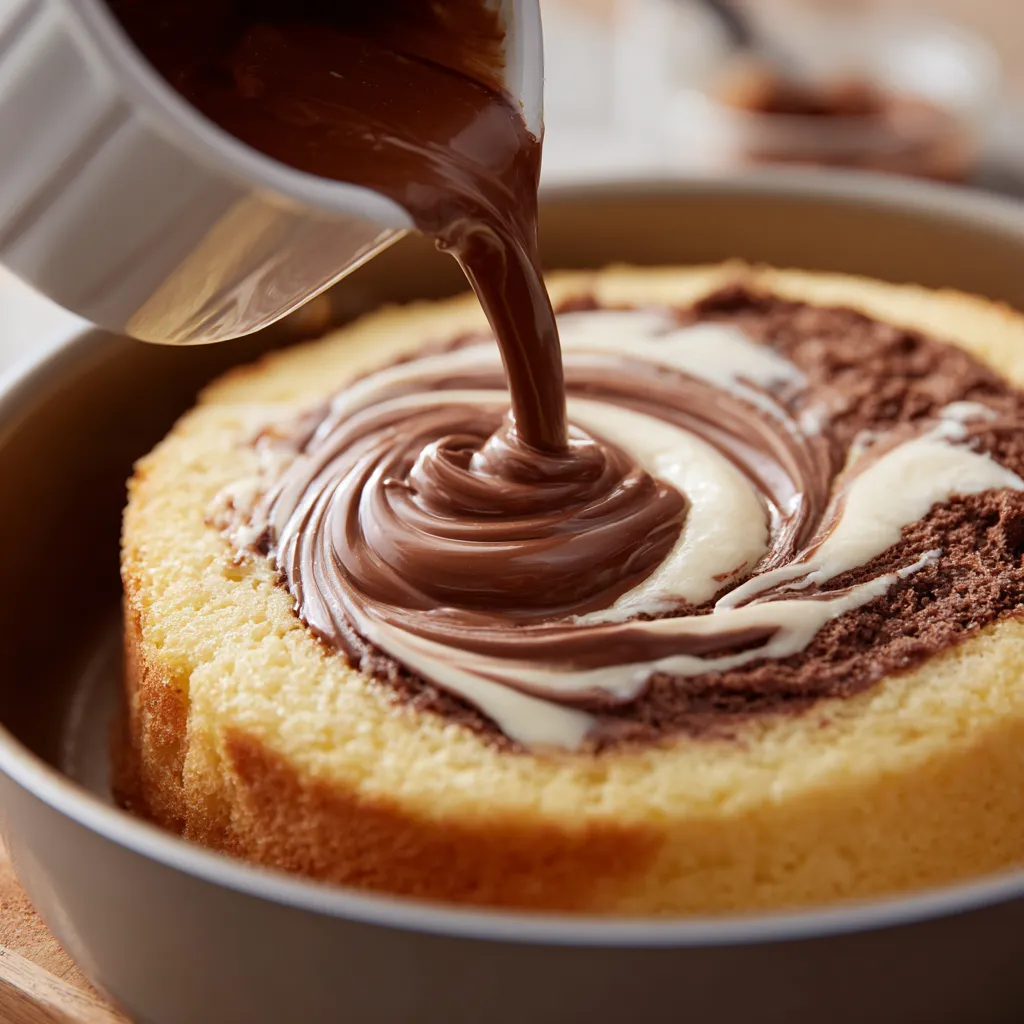 Tres Leches Ferrero Rocher Cake – Rich & Easy Recipe 13 Pouring milk over sponge for tres leches