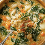Creamy White Bean Turkey Bacon Spinach Soup