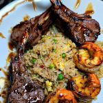 Savory Lamb Chops with Shrimp Fried Rice