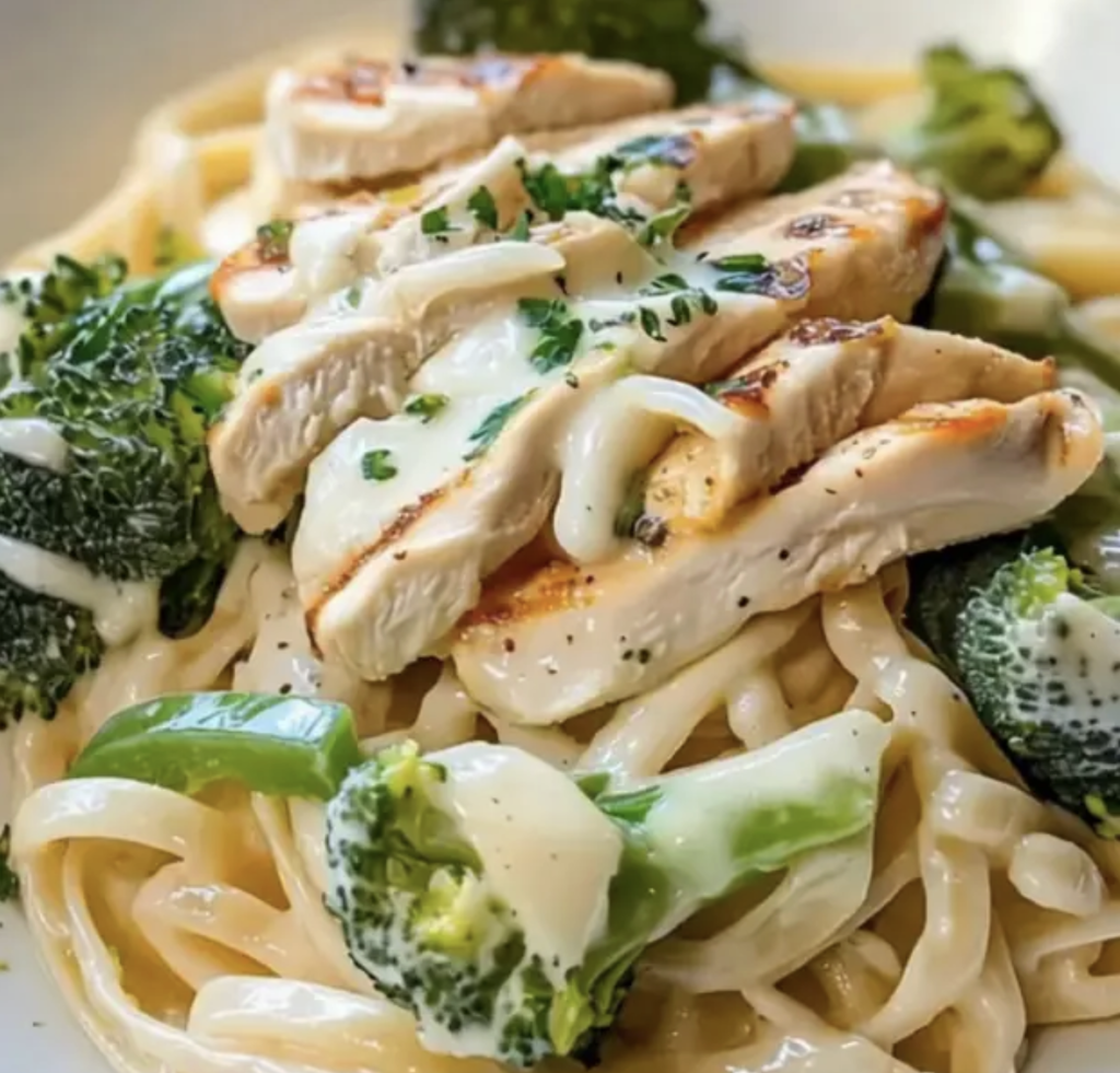 Creamy Chicken Alfredo Pasta with Broccoli & Bell Peppers 1 Creamy Chicken Alfredo Pasta with Broccoli Peppers