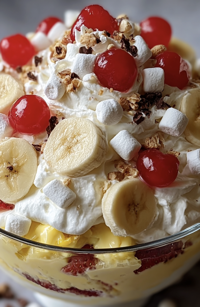Banana Split Fluff Dessert