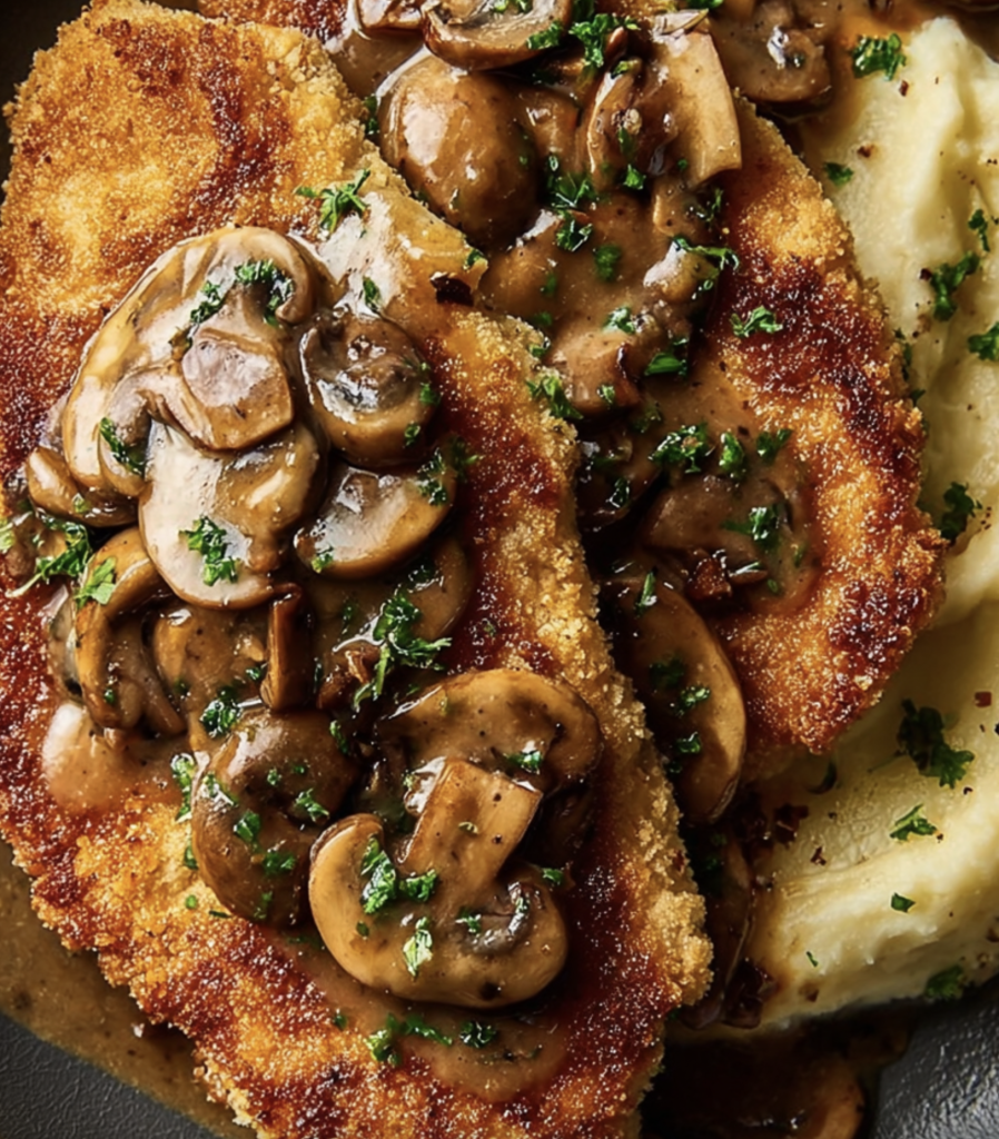 Chicken Schnitzel with Mushroom Gravy
