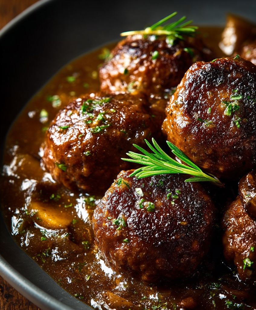 Salisbury Steak Meatballs with Rich Mushroom Gravy 2 Salisbury Steak Meatballs with Rich Mushroom Gravy 1