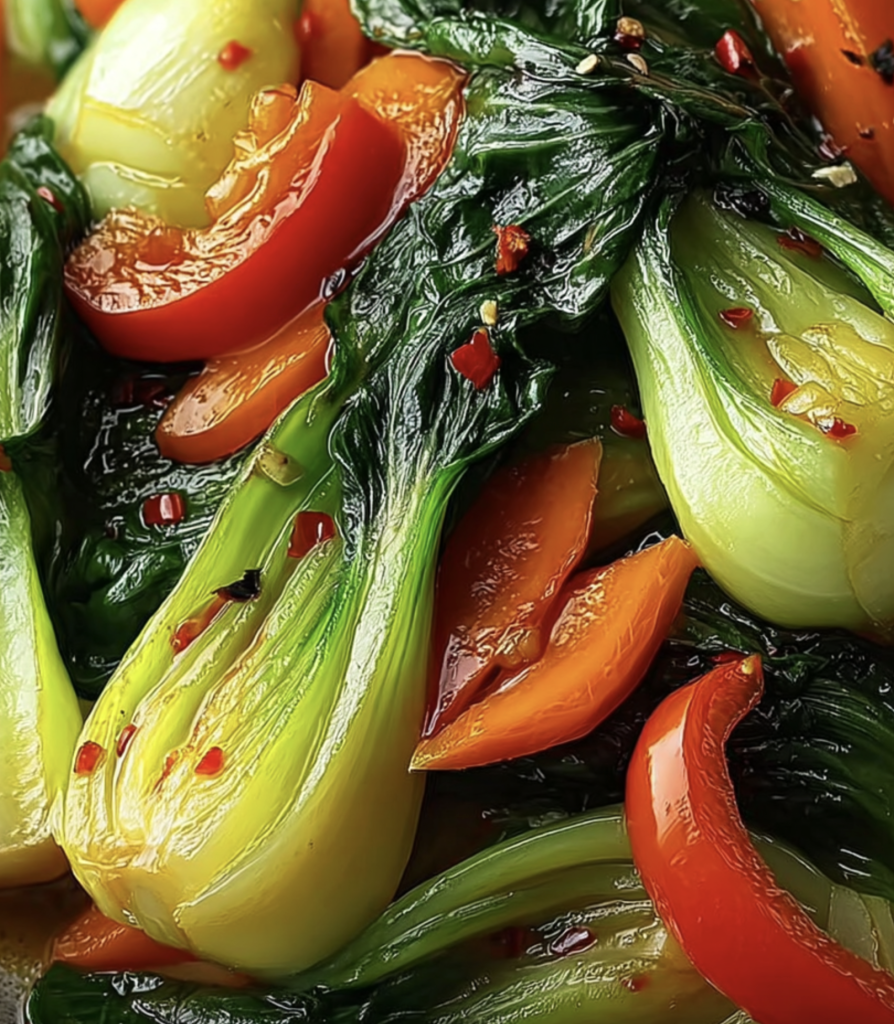 Sautéed Bok Choy with Carrots and Peppers