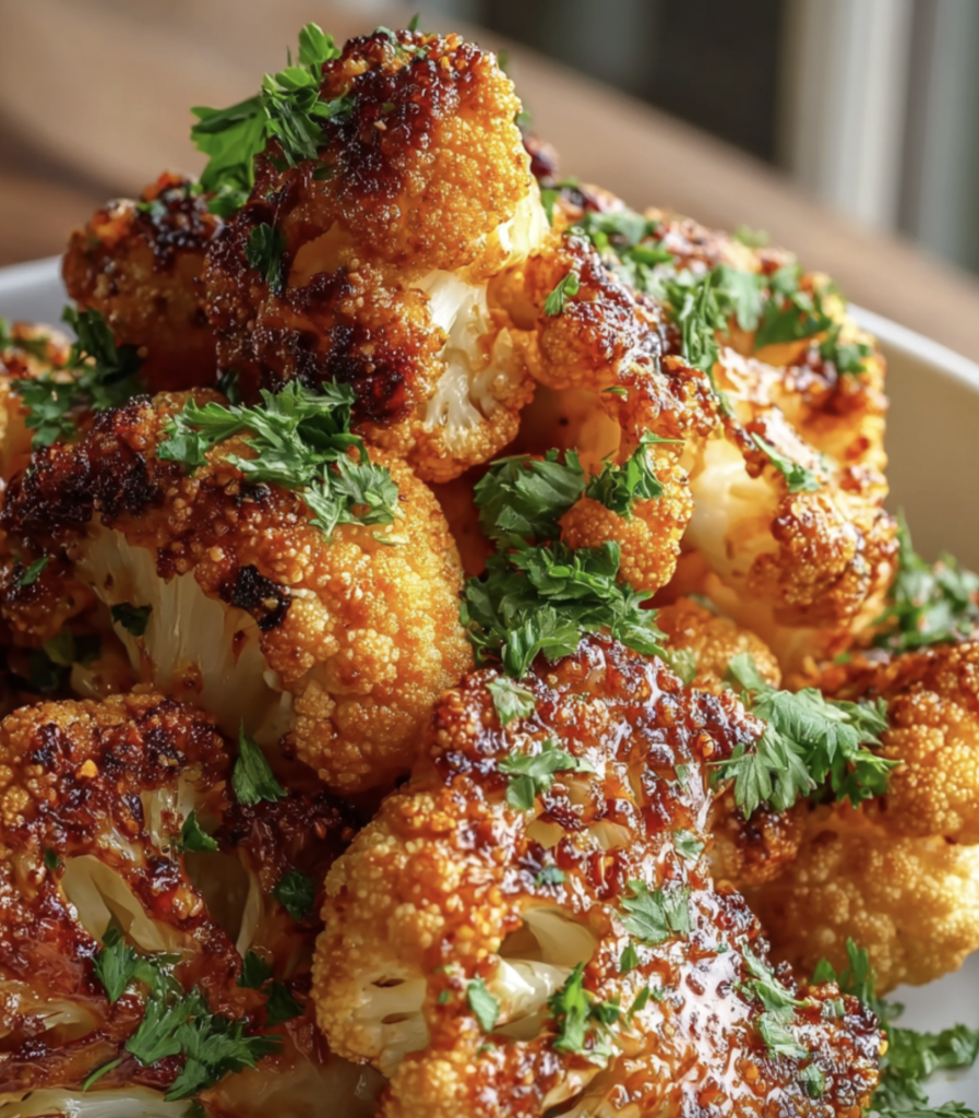Sweet and Spicy Baked Cauliflower