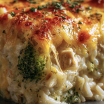 Broccoli Rice Chicken and Cheese Casserole