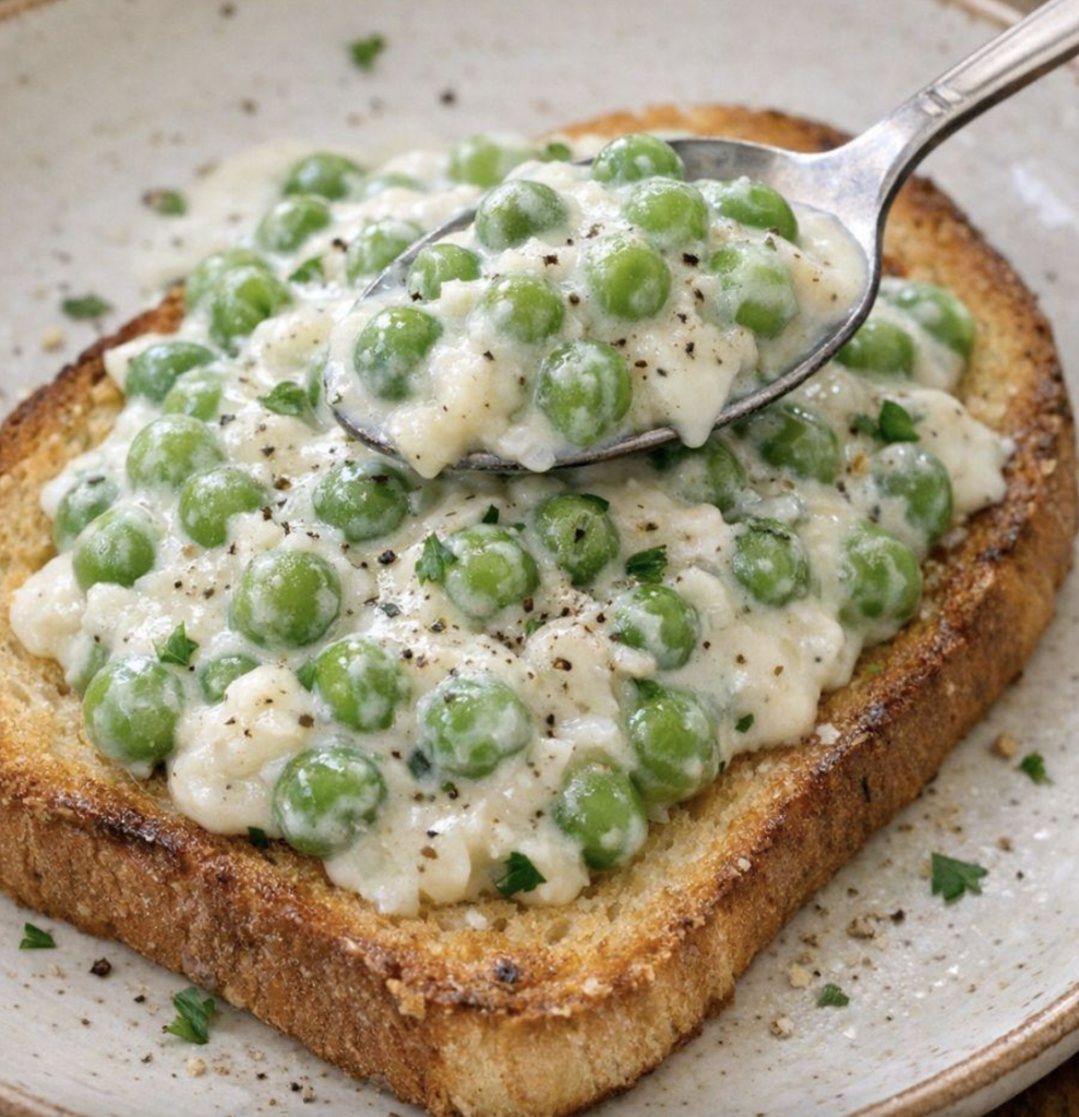 Creamed Peas on Toast