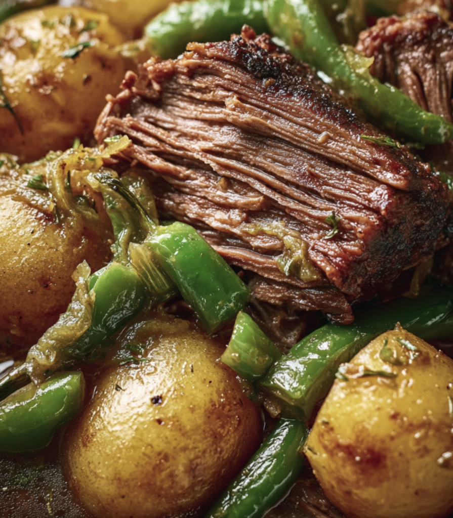 Hearty Beef with Green Chile Potatoes