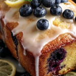 Lemon Blueberry Glazed Loaf Cake
