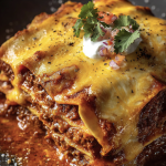 New Mexico Style Stacked Red Enchiladas