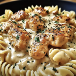 Rich Parmesan Rotini with Tender Chicken in Garlic Butter Sauce