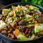 Savory Mongolian Style Beef Bowl with Crispy Cabbage and Garlic Ginger Glaze
