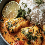 Tropical Coconut Lime Fish Curry with Jasmine Rice