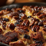 Capirotada Mexican Bread Pudding with Extra Pecans and Raisins