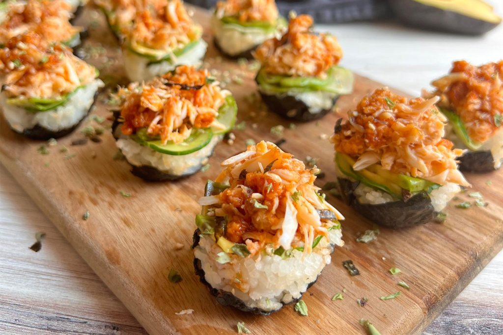 Crab Rangoon Crispy Rice Sushi Cups