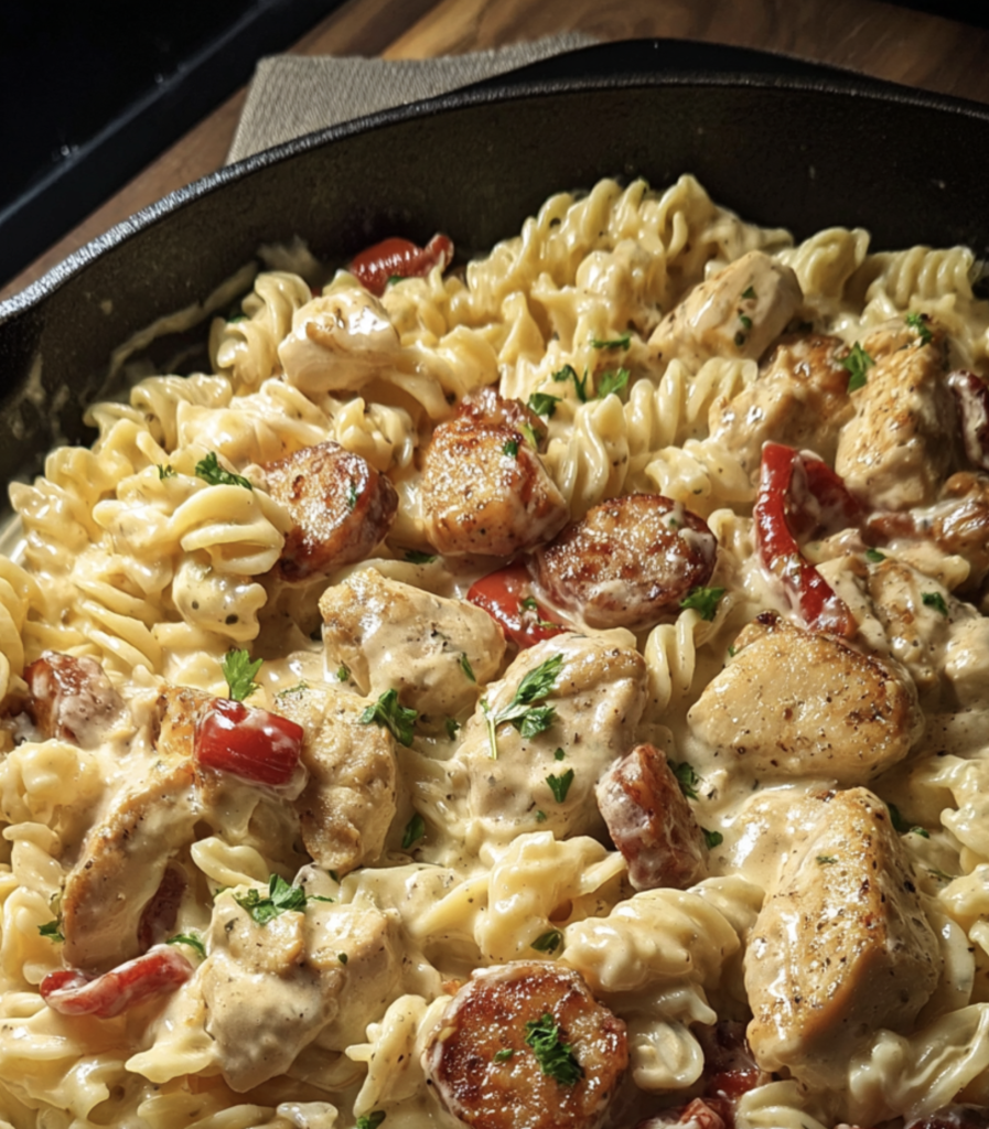 Creamy Pepper Jack Chicken Sausage Pasta 1