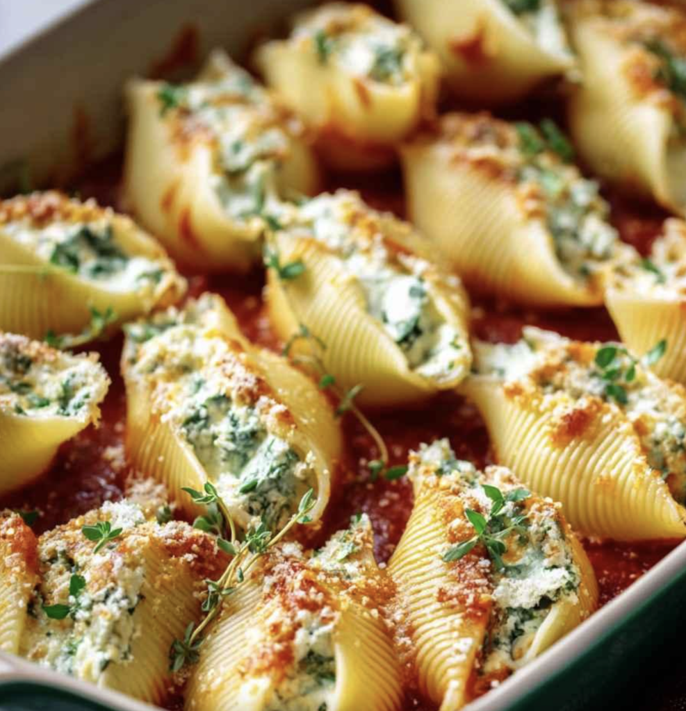 Easy Christmas Stuffed Shells
