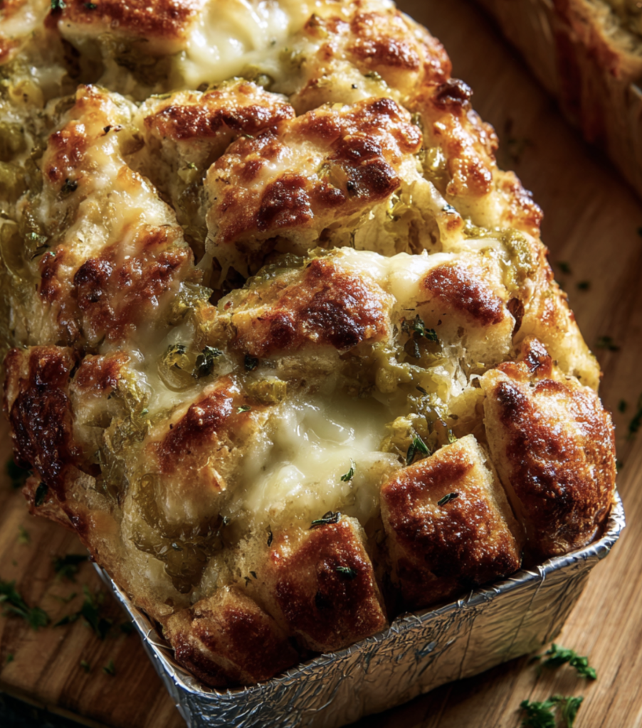 Green Chile Cheese Pull Apart Bread