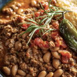 Green Chile Picadillo and Pinto Beans