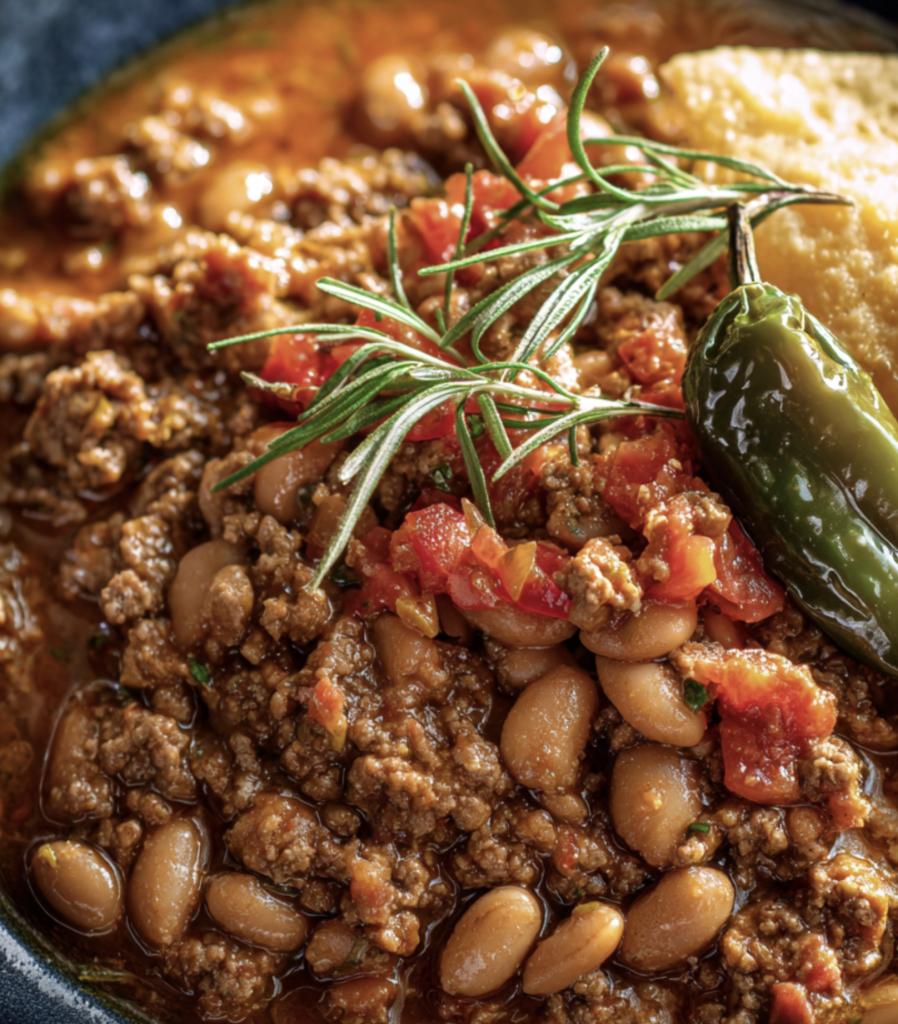 Green Chile Picadillo and Pinto Beans