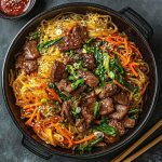Japchae Korean Glass Noodles Stir Fry