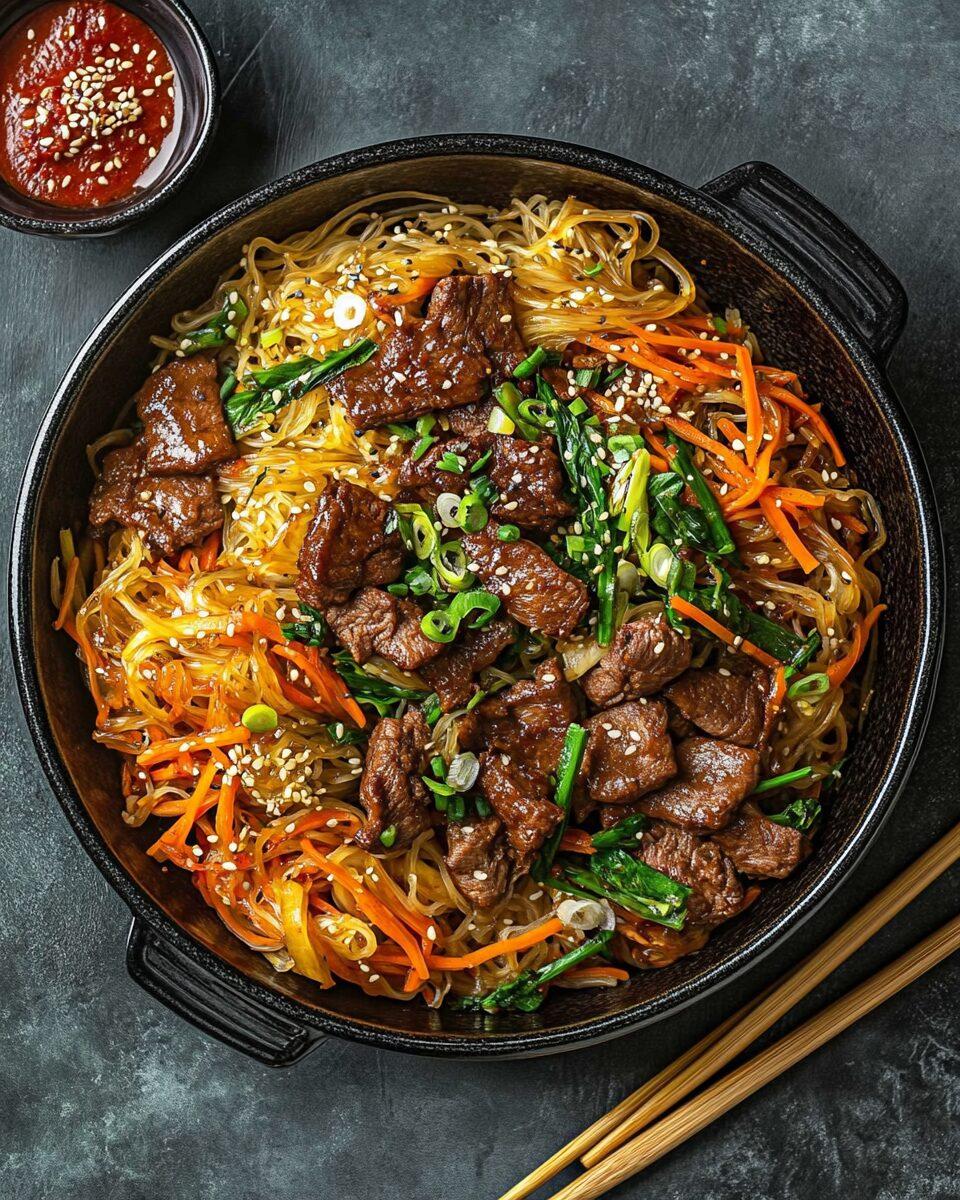 Japchae (Korean Glass Noodles Stir-Fry)