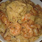 One Pan Shrimp Fettuccine Alfredo