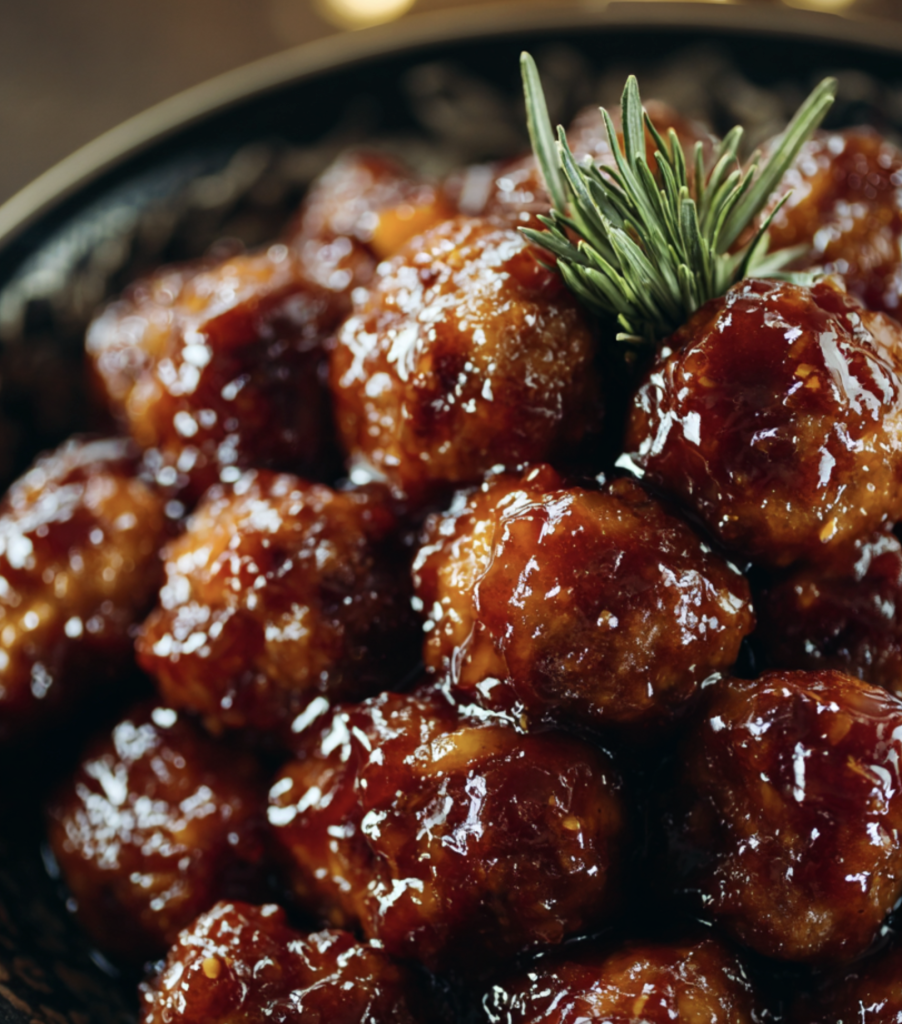 Peach Holiday Party Meatballs