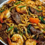 Steak Shrimp Stir Fried Noodles