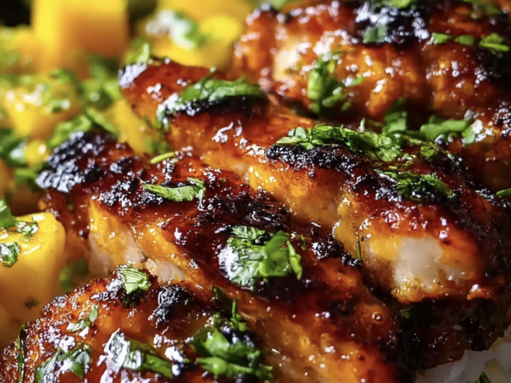 Sweet Savory Asian Mango Glazed Chicken
