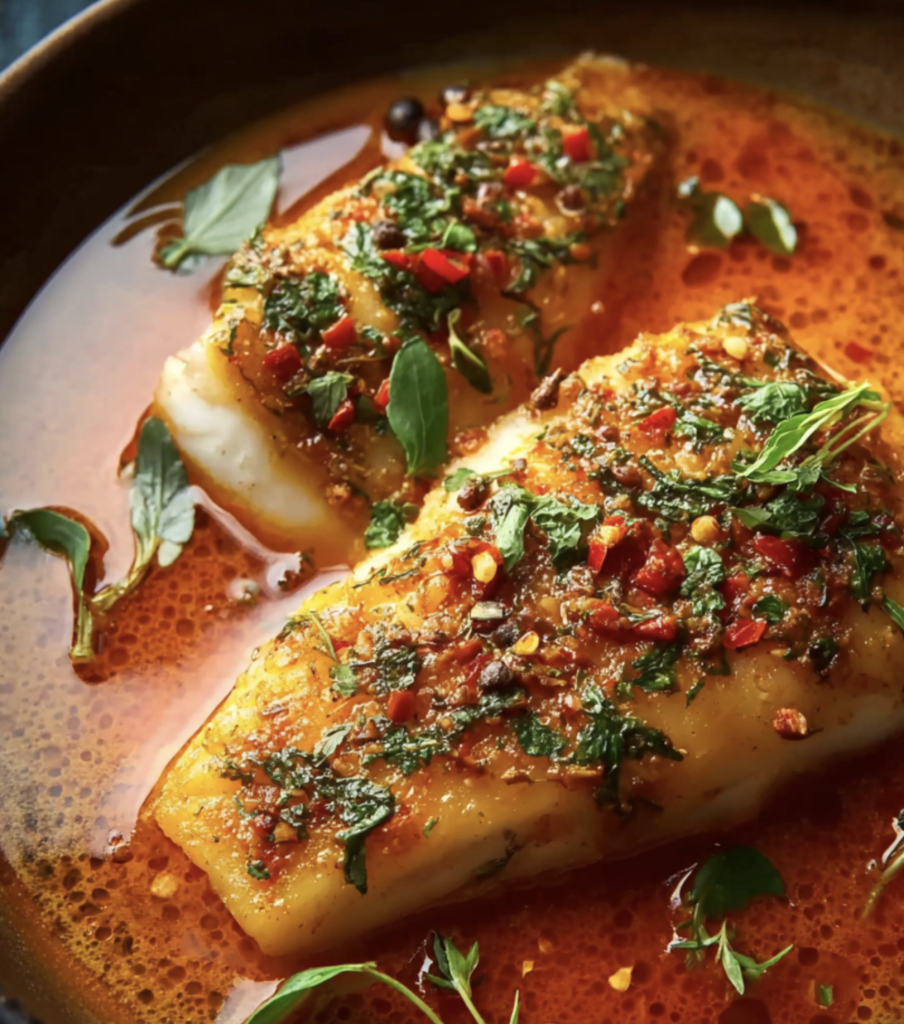 Tilapia in Roasted Pepper Sauce
